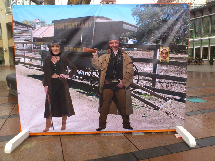 Western Photo Wall für 3 Personen 2,4 X 1,8 m